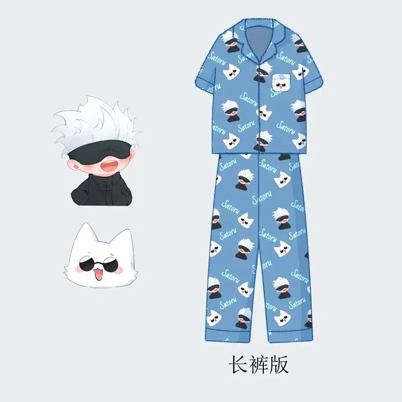 Satoru Gojo Pajamas Three-piece Set Short-sleeved Trousers Shorts Suit Spring And Autumn Home Clothes