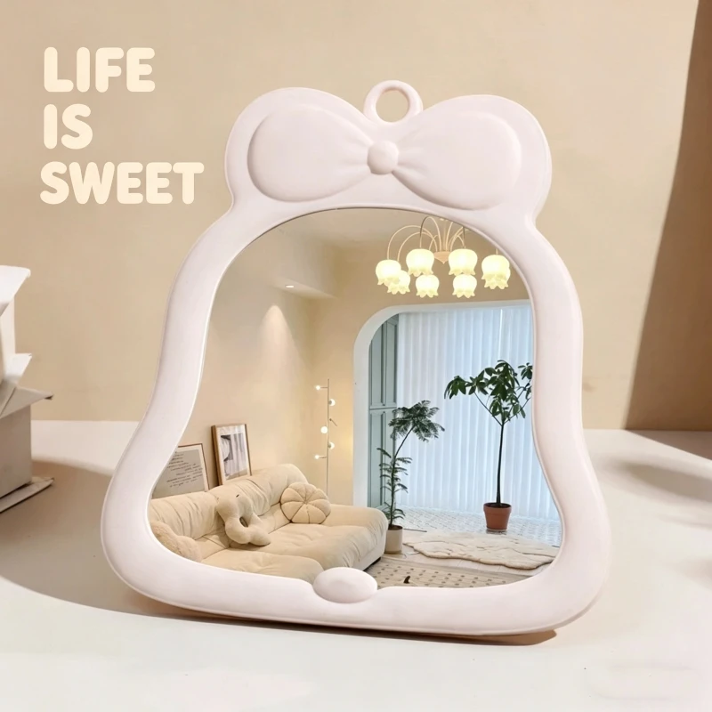

Pumpkin HD desktop bow girl desktop makeup mirror Cute princess mirror Student beauty makeup touch up dressing mirror