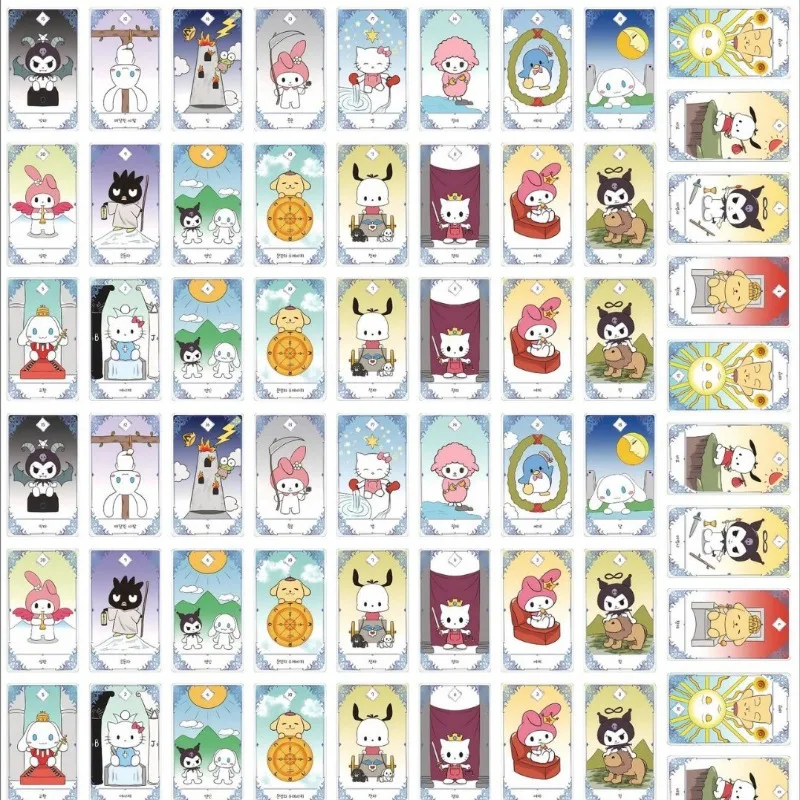 Cartoon Anime Sanrio Acrylic Patch 8cm Transparent Tarot Card DIY Handmade Jewelry Keychain Charm Accessories Material Wholesale