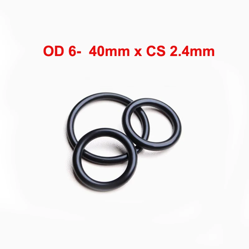 100 pcs OD 6 7 8 9 10 11 12 13 14 15 16 17 18 19 20 21 22 23 24 25 26 27 28 29 to 40mm x CS 2.4mm Rubber O Ring NBR Seal Gasket