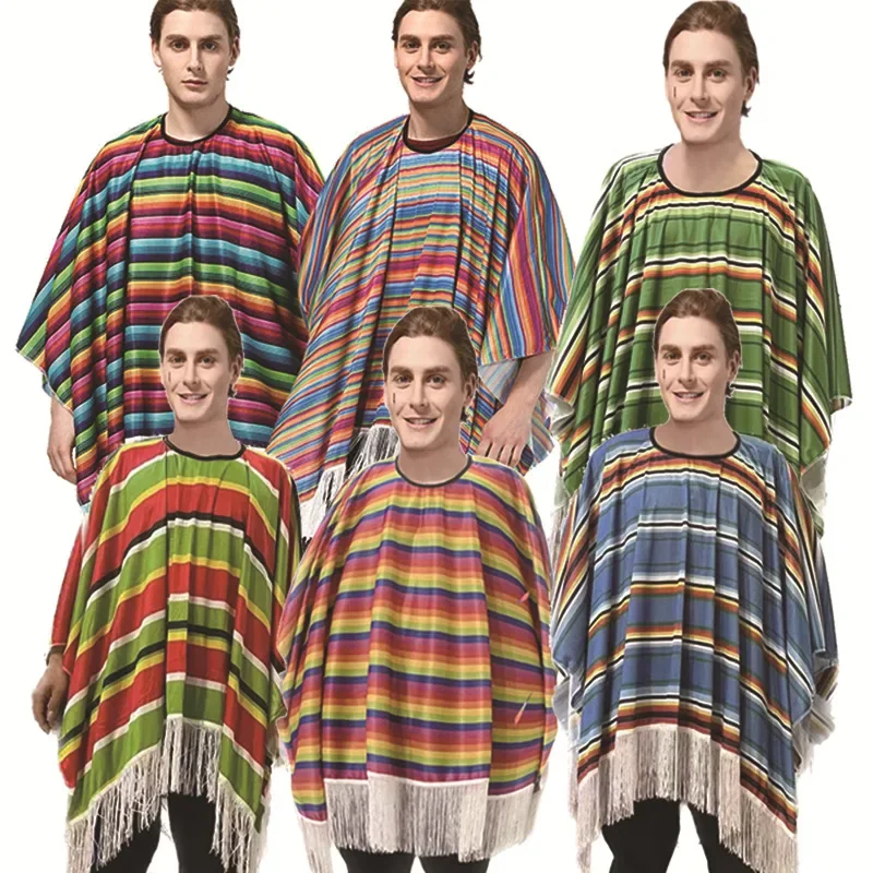 2025 Cosplay Festival Party Erwachsene Mexikanische Kleidung Mexikanischer Volksmantel Mexikanischer Stil Umhang Festival Kostüm Cosp Laienkostüme