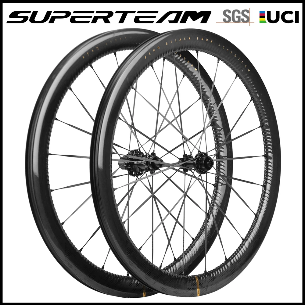 

SUPERTEAM MEW Model 50mm Disc Brake Carbon Wheelset 700C Tubeless Center Lock Road Bike Wheels Ratchet System HUB Carbon Spokes