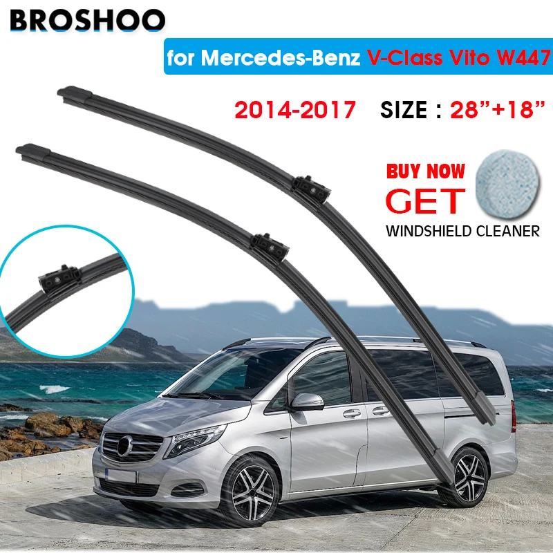 

Car Wiper Blade For Mercedes-Benz V-Class Vito W447 28"+18" 2014-2017 Auto Windscreen Windshield Wipers Blades Window Wash