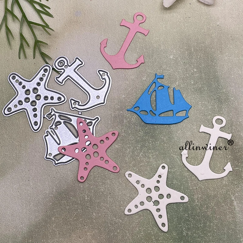 Starfish anchor sailboat Metal Cutting Dies Stencils Die Cut for DIY Scrapbooking Album Paper Card Embossing