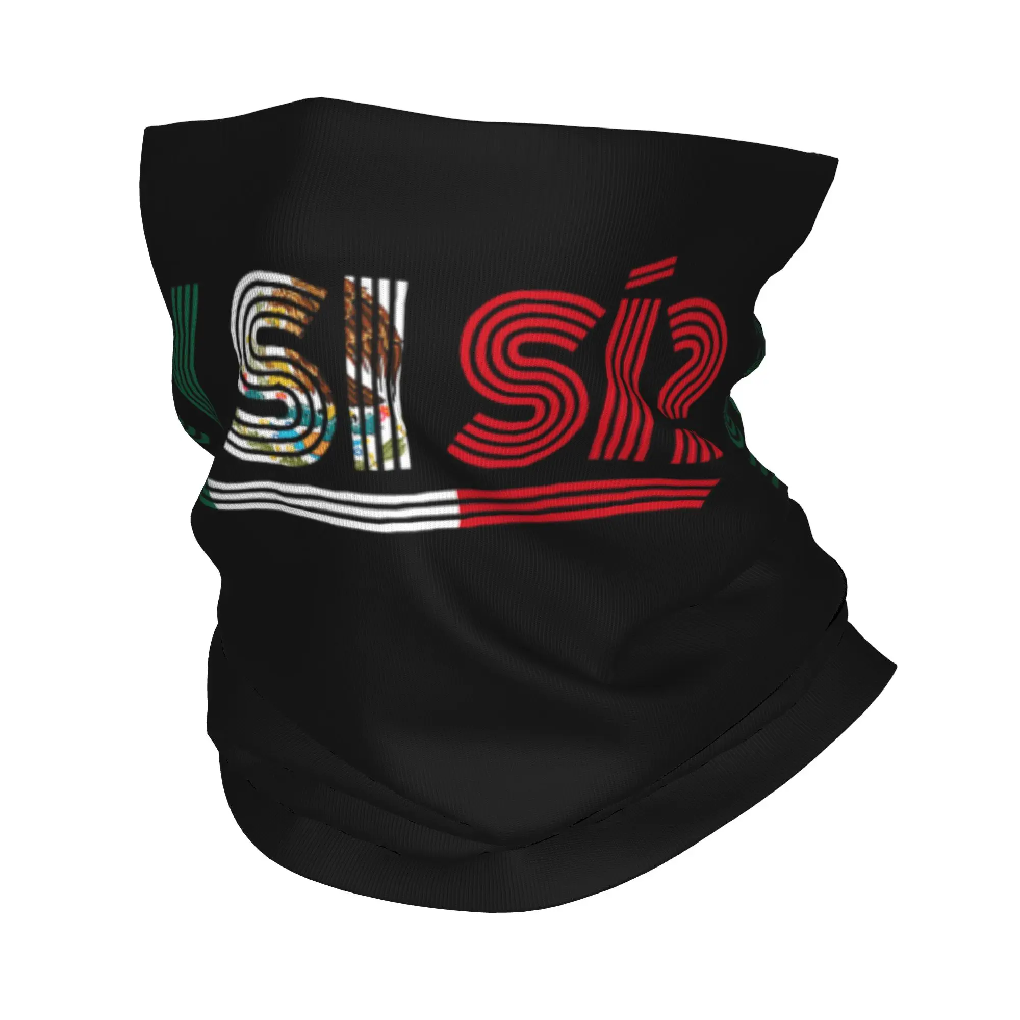 Y Si Si Bandana, cache-cou, cagoule, écharpe magique, bandeau multi-usage pour adulte, d'extérieur, avec citation espagnole optimiste et drapeau du Mexique imprimé