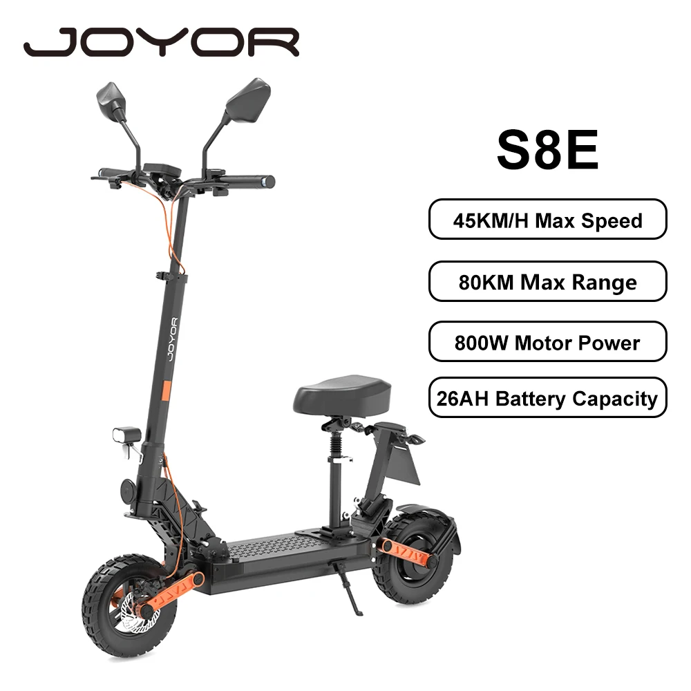 JOYOR S8E Foldable Adult Electric Scooter with Seat E-Scooter 45KM/H Electric Kick Scooter 800W Skateboards Kickboard 48V 26Ah