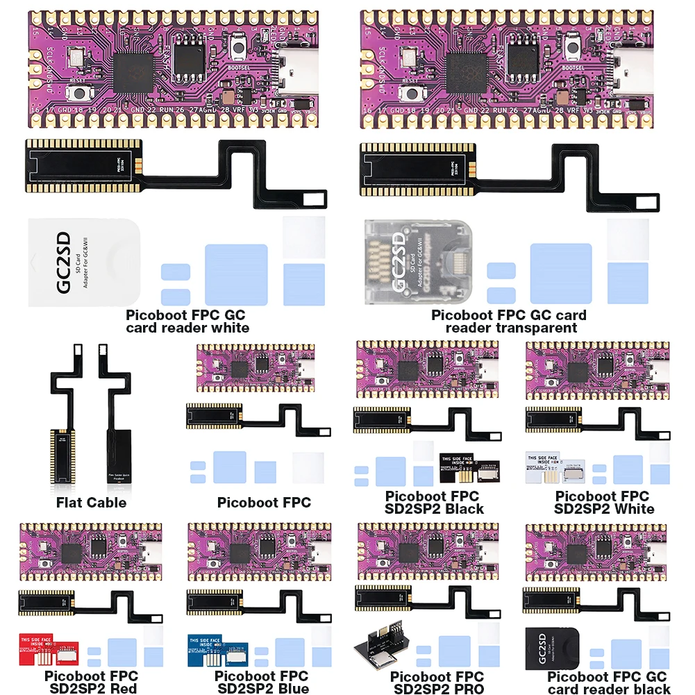For Raspberry Pi Pico Picoboot FPC Flex Cable with SD2SP2 Adapter GC2SD Card Reader Replace Flex Ribbon Cable for Gamecube NGC