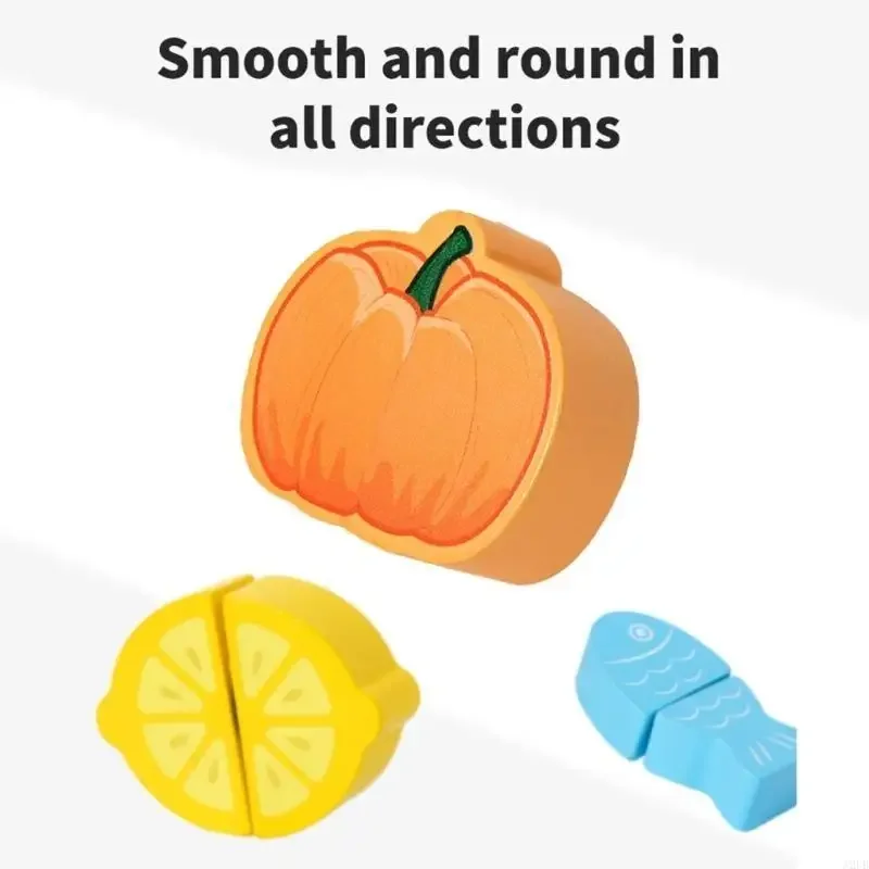 Cutting Play Fruit Vegs Kitchen Playset Kids Fine Motor Skill Pretend Toy Parent-Kids Activity Toy Kitchen Play Toy 15UB