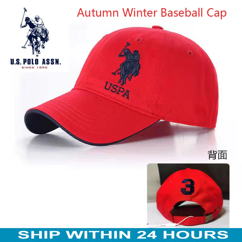 American POLOASSN Paul cap thicken golf fashion baseball cap women\'s men\'s back button cap classic outdoor wild travel cap