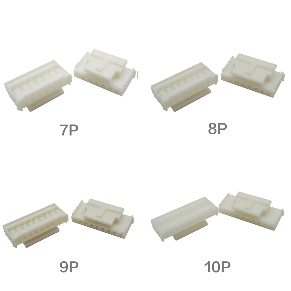 100pcs HY2.0 Rubber Shell Plug 2.0mm Spacing Single Row with Lock 2P3P4P5P6P7P8P-12P Connector