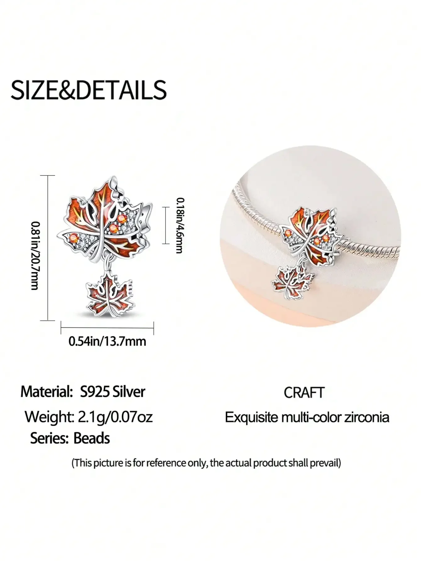 Charms Plata Utumn  AcornsFallen and  Flowers Beads for Charms 925 Originales Bracelet Beads Jewellery Making Women's Gift