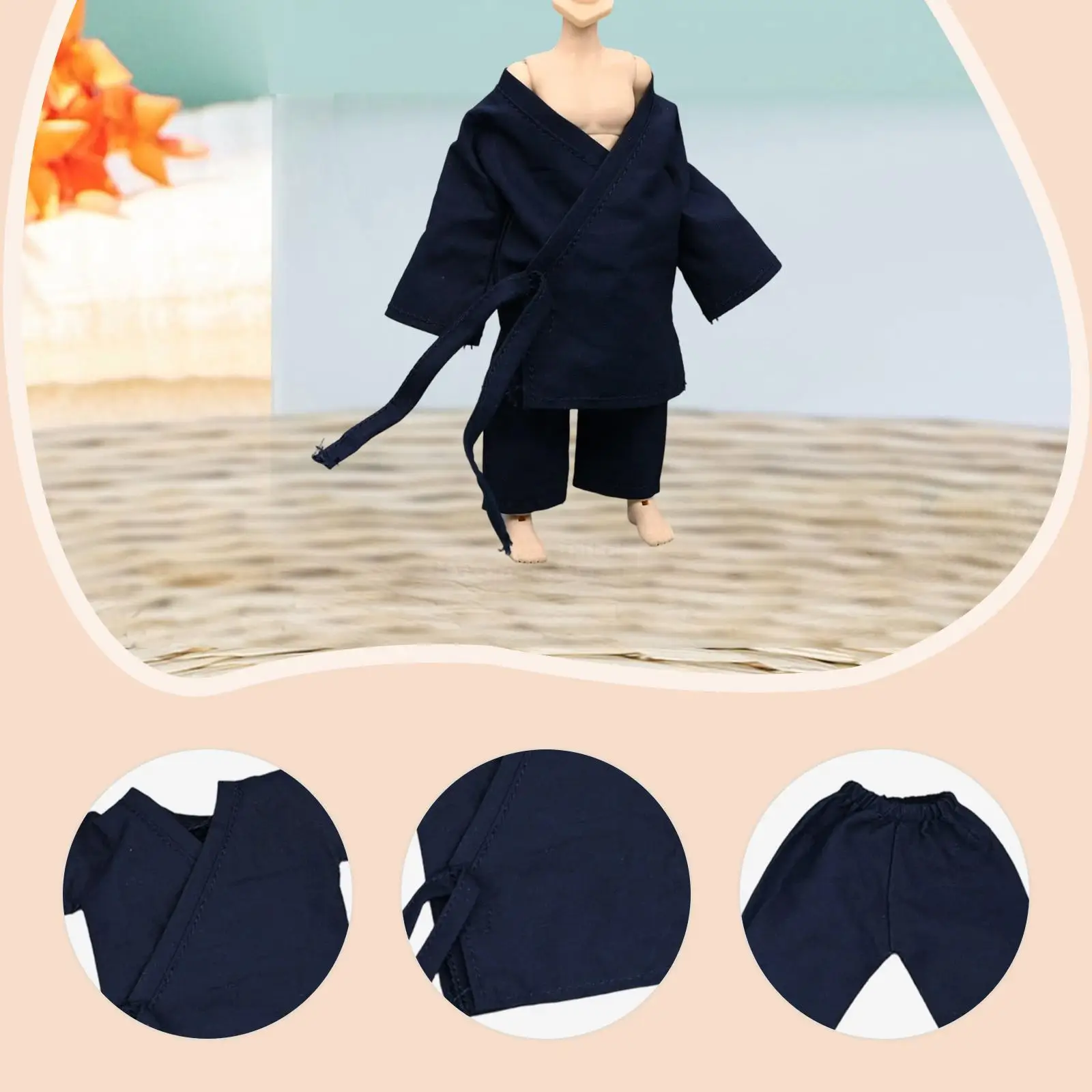 Abito Taoista 1/12, Abbigliamento Tradizionale Cinese, Accessori per Foto, Vestiti in Miniatura per Bambole Maschili da 6 Pollici