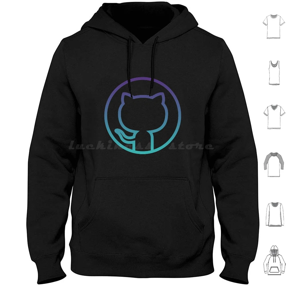 Github Hoodie cotton Long Sleeve Devops Logo Github Tech Developer