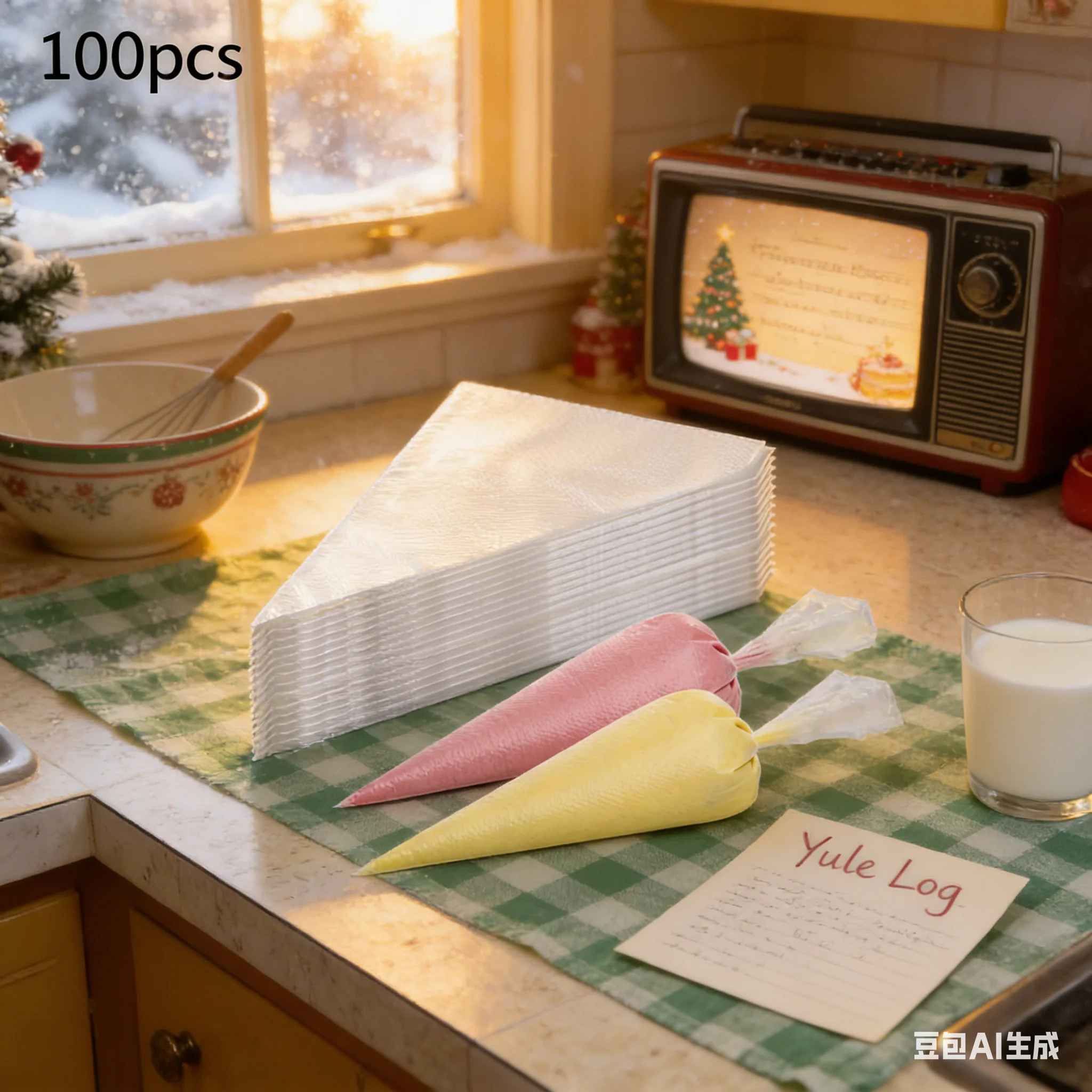 100-Pack White Plastic Pastry Bag - Focused Piping Action, Comfortable Hand Grip, 100PCS