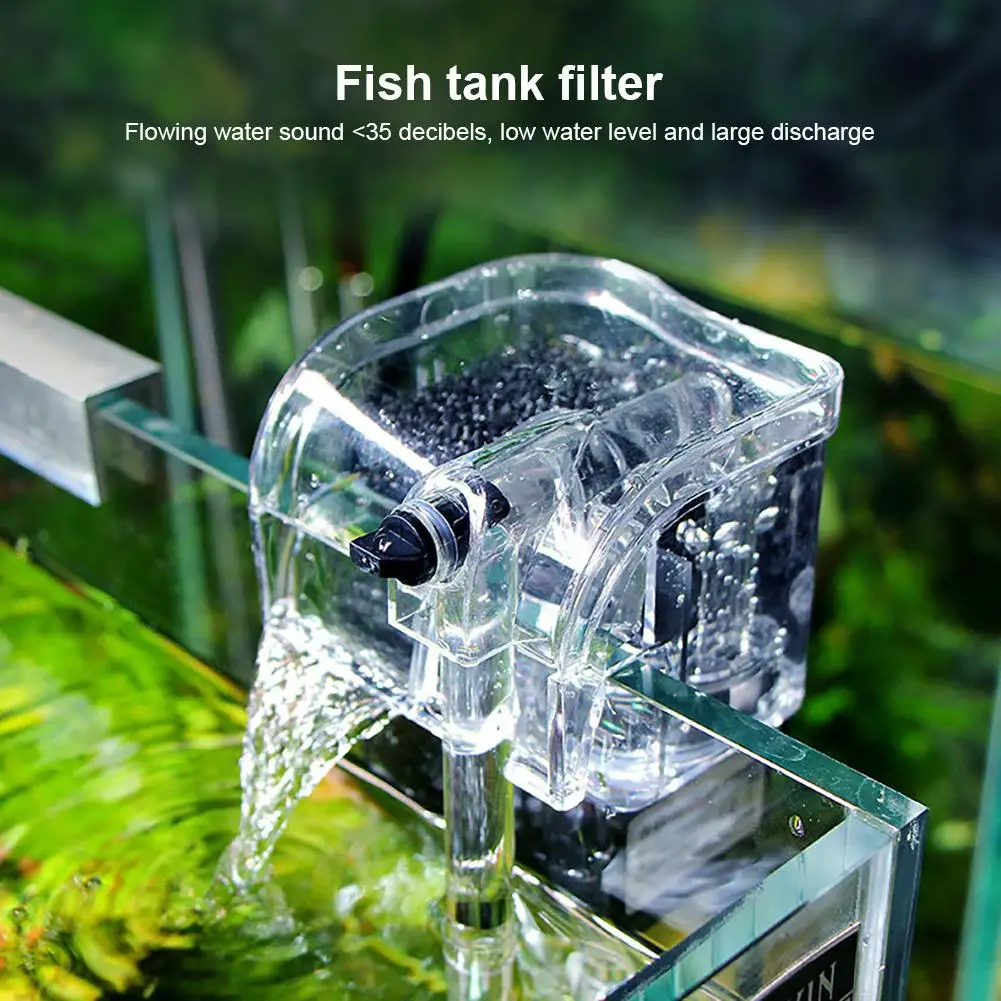 

Aquarium Filter External Hanging Thin Fish Tank Filter Waterfall Submersible Oxygen Aquarium Filter Pump Accessories