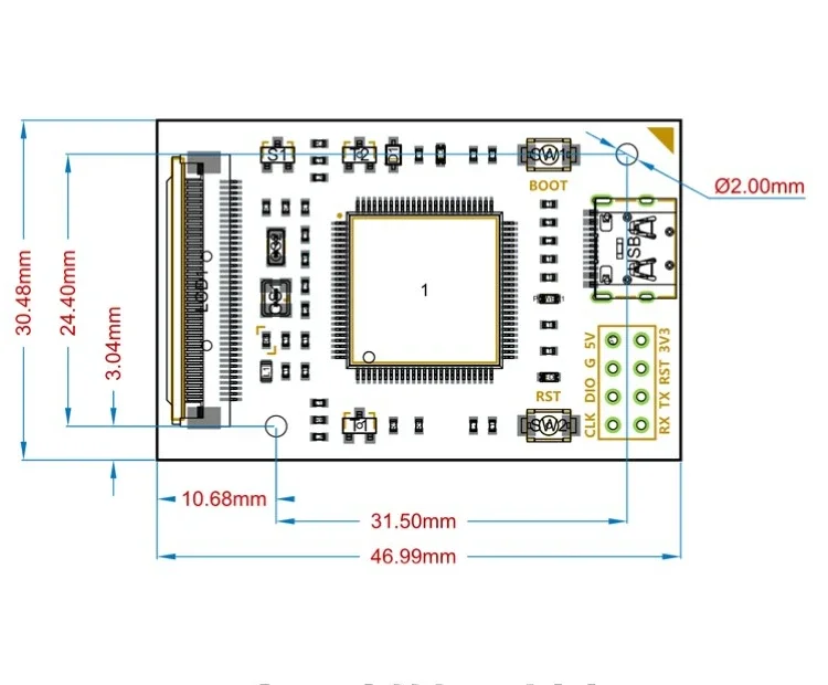 Imagem -02 - Development Board Core Sistema Mínimo Vbt6 Substitui Stm32h750 743 Stm32h7b0