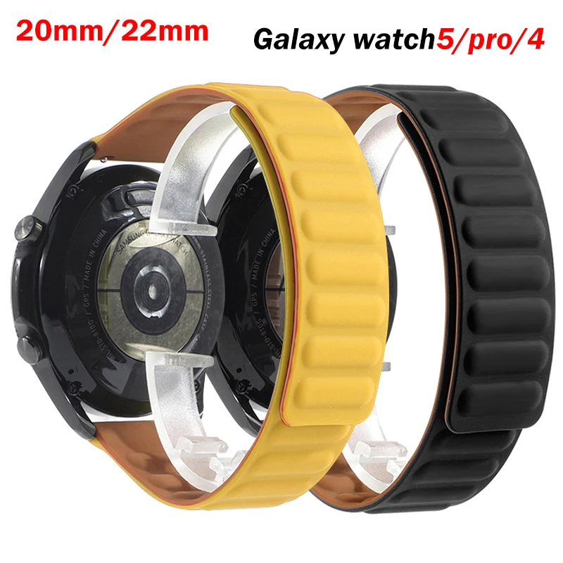 

20mm 22mm Silicone strap For Samsung Galaxy watch 4/5 pro/3/active 2 amazfit Magnetic Loop bracelet HUAWEI watch GT 2e Pro band