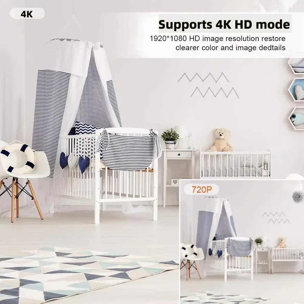 4K HD New Mini WiFi Camera, Supports Remote Viewing, Mobile Detection, Loop Storage, Home Nanny Style DIY Wireless Camera view 3