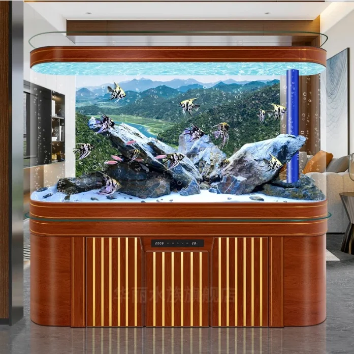 

A7 large fish tank living room with cabinet integrated machine bottom filter intelligent golden fish tank bottom cabinet