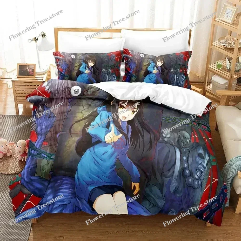 

Anime Mieruko-chan The Girl Who Can See Them Bedding Set Boys Girls Twin Queen Size Duvet Cover Pillowcase Bed Kids Adult029963