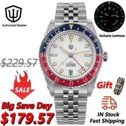 Watchdives WD6542 Watch NH34 Mechanical Movement Bubble Domed Sapphire Crystal BGW9 Luminous 10Bar Waterproof 38mm GMT Watches