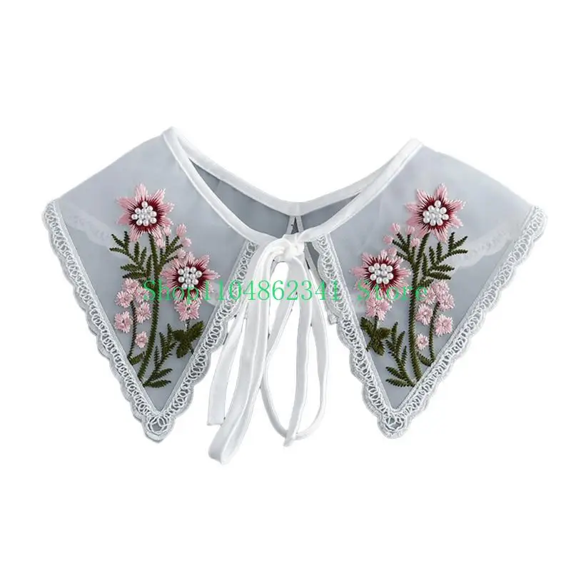 652F Removable Collar Embroidery False Collar Shawl Female Girl Clothing Accessories