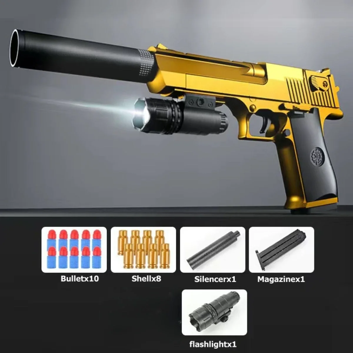 8D-Educational Toy Gun Shell Ejecting Toy Foam Soft Bullet Blaster for Kids Boys Adults Airsoft Pistol Children Birthday Gift