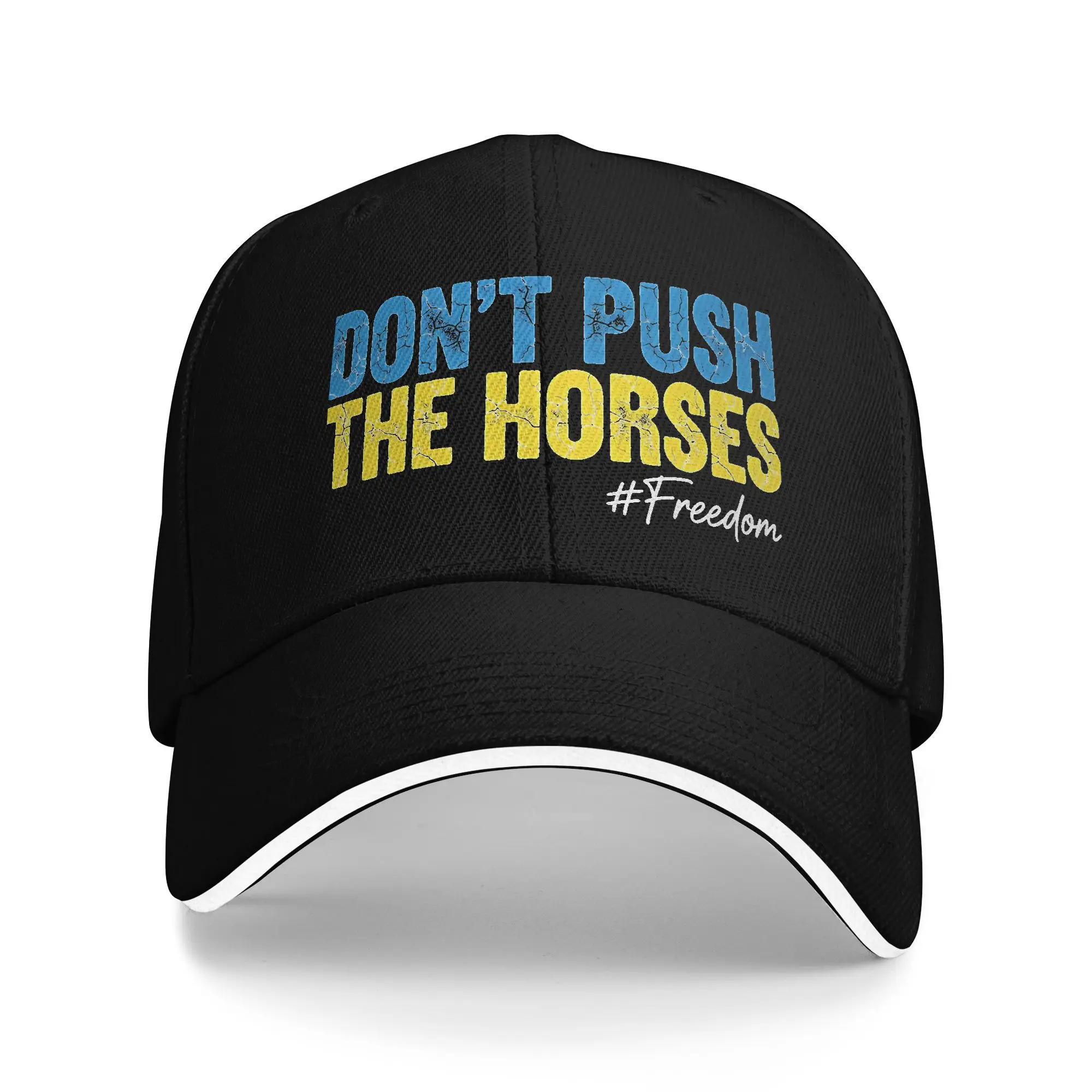 Don't Push The Horses Boxing Sandwich Caps Unisex Vintage Baseball Cap Meme Ukraine Adjustable Racing All seasons Hats Adult