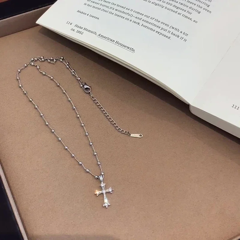 جديد فاخر الزركون الصليب قلادة قلادة طويلة للنساء سلسلة الترقوة سترة سلسلة مجوهرات اكسسوارات