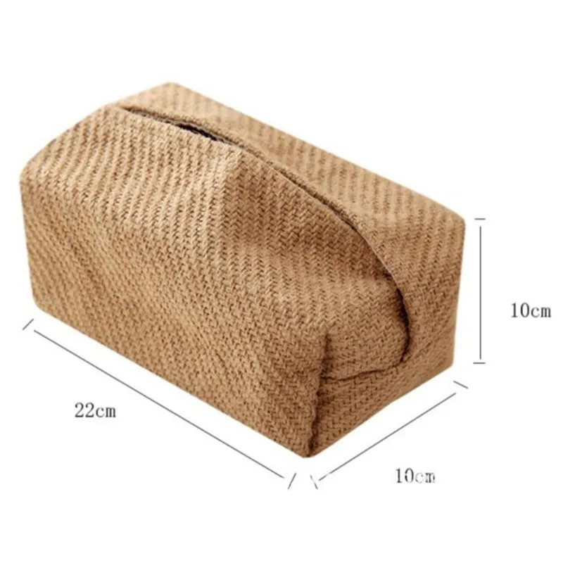 NEW Japanese-Style Jute Tissue Case Napkin Holder for Living Room Table Tissue Boxes Container Home Car Papers Dispenser Holder