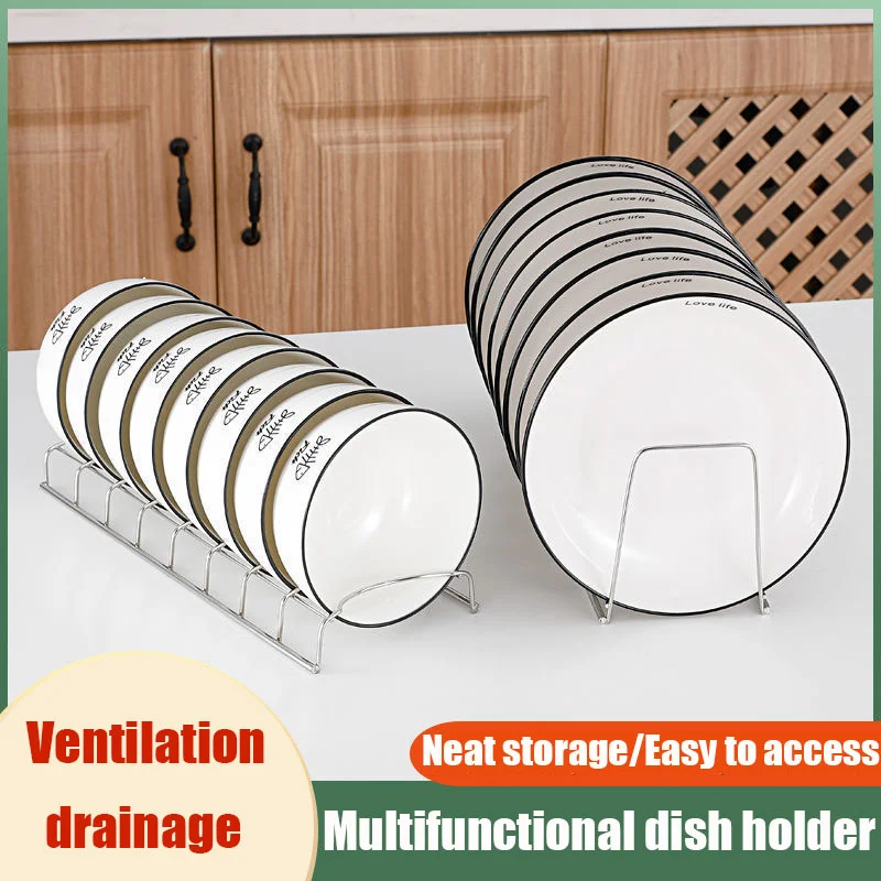 Stainless Steel Dish Rack Plate Dish Utensils Draining Drying Rack Multi-purpose Household Storage Rack Kitchen Accessories