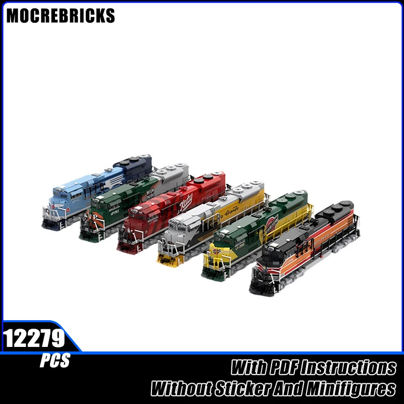 

MOC Union Pacific Railway SD70ACe Combination Set Carriage Building Blocks Model Bricks Boy Toys Xmas Gift