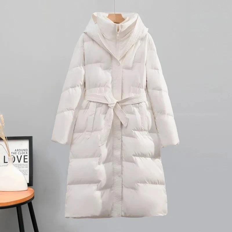 Winter Long Coat Women\'s 2024 Fashion New Thicken Cotton padded Warm Snow Outerwear Loose Female Windproof Hooded Jacket Parkas