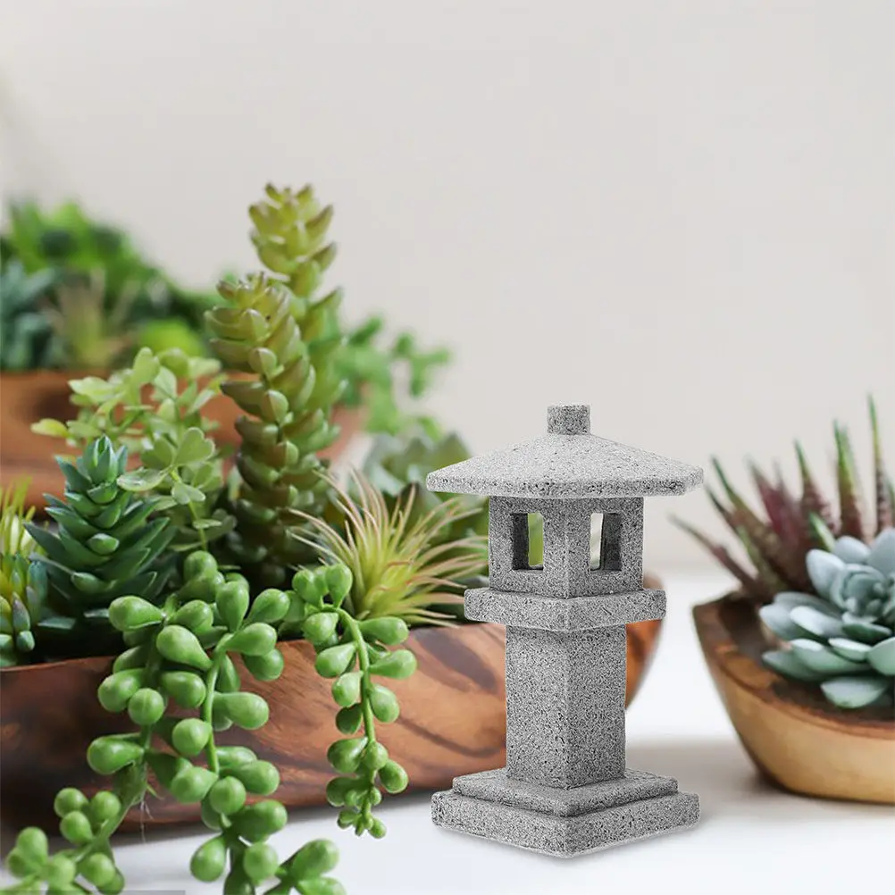 

Miniature Pavilion Garden Decor Stone-Like Landscape Adornment for Bonsai Tabletop Yard Indoor Outdoor Decoration Lightweight