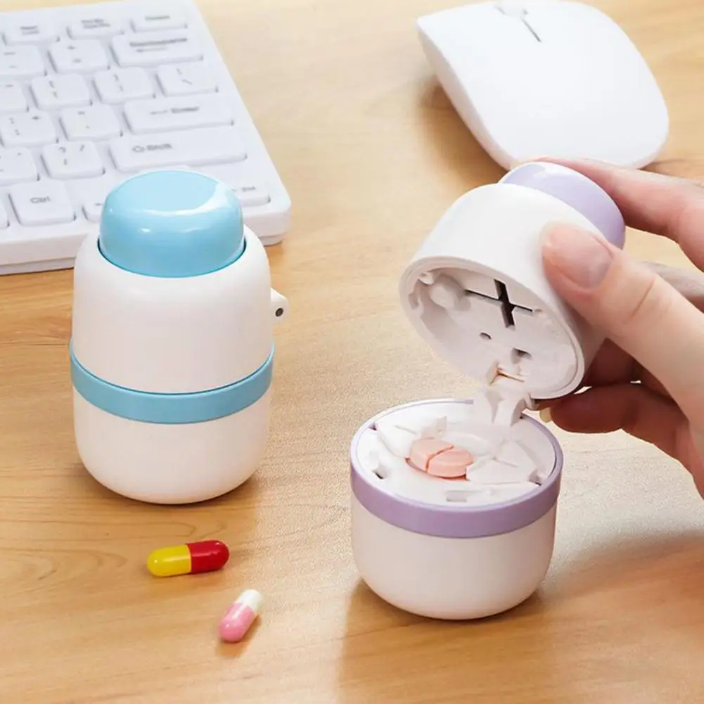 Portable Pill Organizer Household Tablet Cutter Grinding Powder Pill Cutter Medicine Splitter Box Storage Pill Crusher Splitters