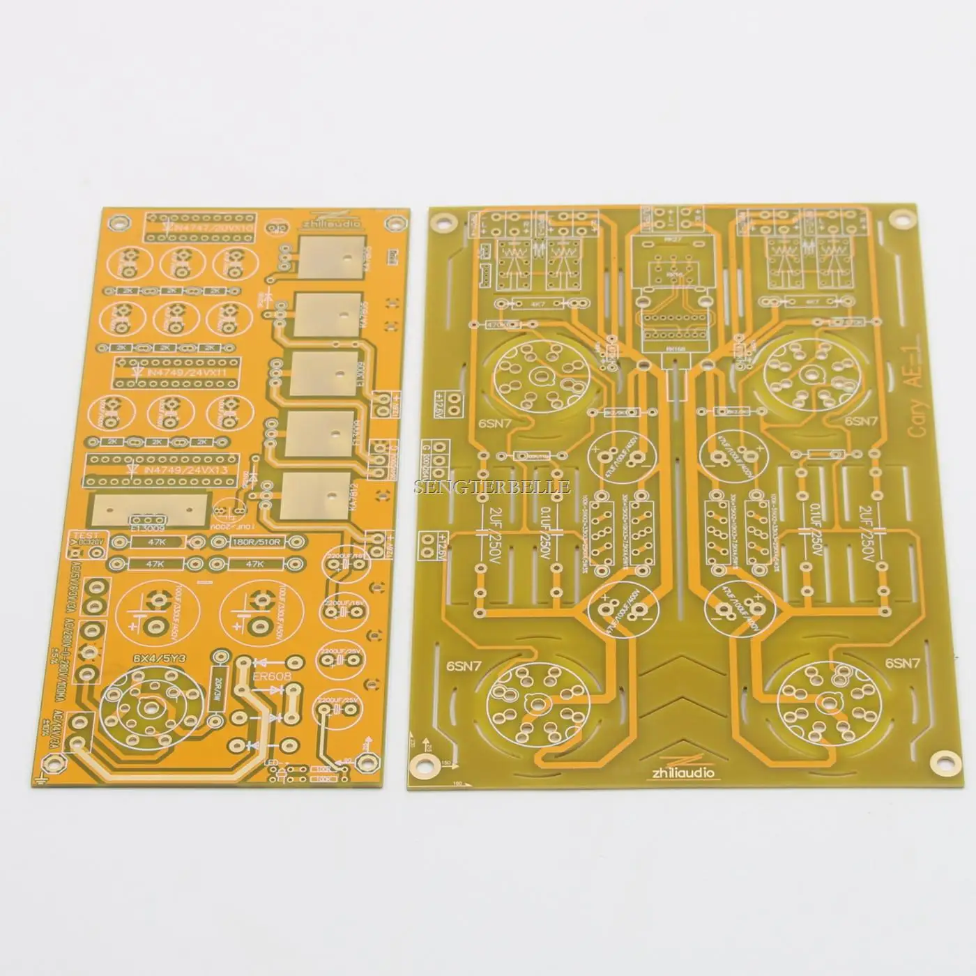 HiFi Diy Cary AE-1 Stereo Preamp Board Kit 6SN7 Tube Preamplifier Board With 4 Ways Audio Input