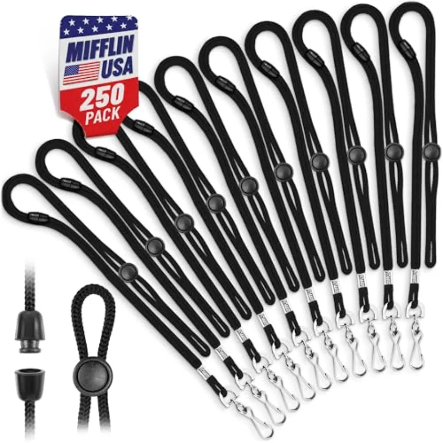 

USA - Adjustable Safety Breakaway Lanyards for ID Badges, Identification Cards and Name Tags -, 36 Inch, Bulk Pack of 2