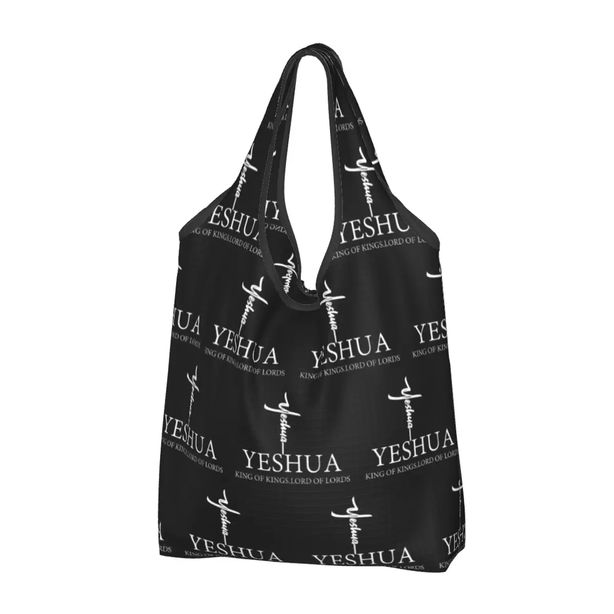 Custom Yeshua Jesus Christian Shopping Bag Women Portable Big Capacity Grocery Religion Faith Tote Shopper Bags