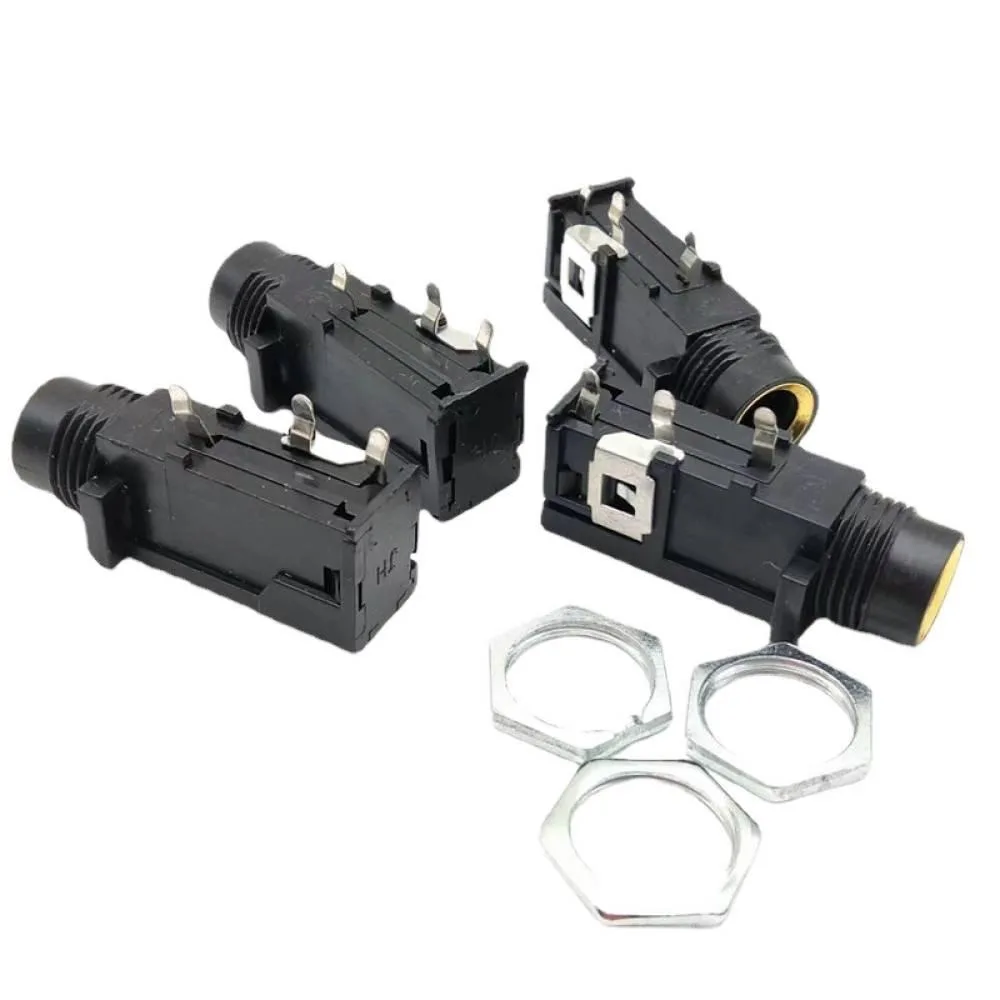 

10PCS 6.35mm Audio Socket Jack Gold Plated 3Pin Microphone Socket Audio Straight Jack Connector