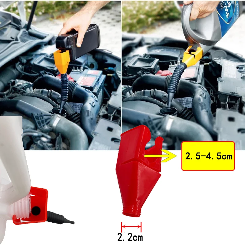 2pcs Telescopic Car Refueling Funnel Universal Engine Oil Gasoline Filter Transfer Funnels Tool Foldable Portable Funnels