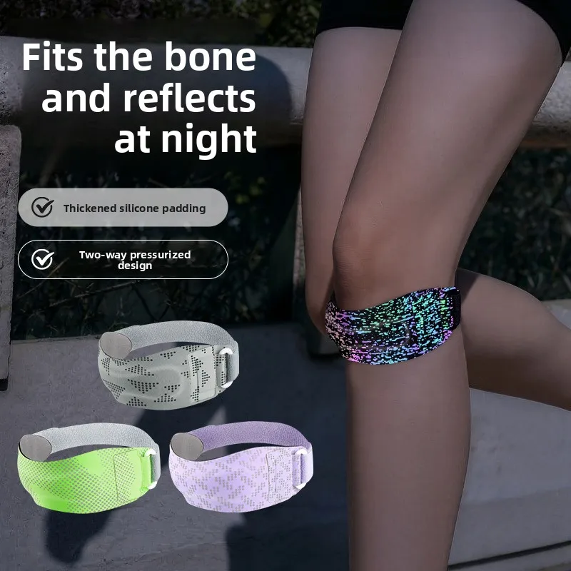 Sports Knee Pads with Reflective Patella Support for Badminton Running Basketball Fitness Mountain Climbing Meniscus Protection