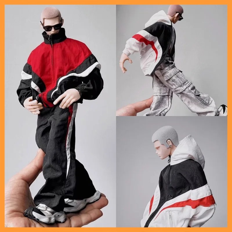 

In Stock 1/6 Scale Handsome Trendy Casual Retro Color Blocked Sportswear Fit 12inch Action Figure Model Toys For Fans DIY