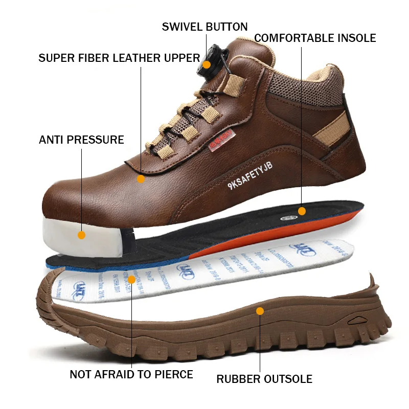Lynjacye Mid Tube Insulated 6KV Electrician Shoes with Plastic Toe Caps Unisex Anti Smashing Labor Protection Shoes