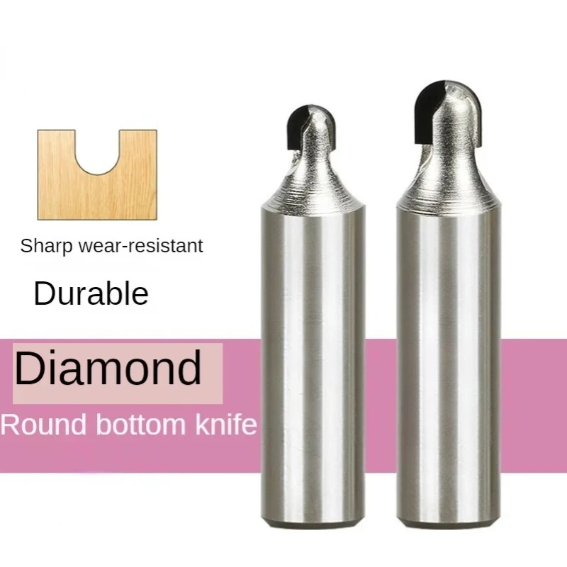 12.7mm 1/2'' Inch Woodworking PCD Diamond Milling Cutters Ball Tipped Circular Bottom Knife Slotting Cutter CNC Router Bits