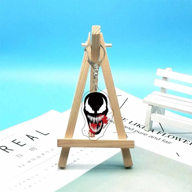 مارفل فينوم الكرتون سلسلة مفاتيح مصنوعة من الأكريليك أنيمي عمل الشكل لطيف مفتاح على ظهره تزيين نموذج الأطفال هدية عيد ميلاد هدية الكريسماس