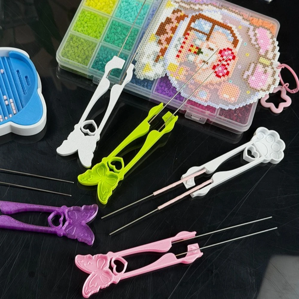 Butterfly & Paw Dual-Tip Perler Bead Pen, Long Smooth-Tip Beading Tool for Easy DIY Fuse Bead & Hama Bead Crafts