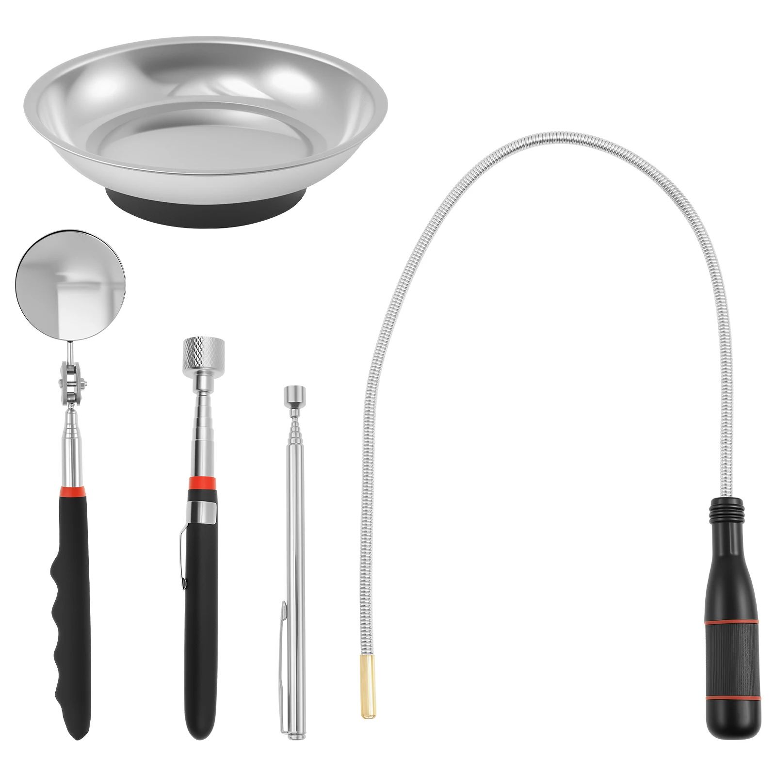 

5 шт. магнитные телескопические инструменты для захвата с нескользящей ручкой, магнитная емкость для захвата гайки, болта, регулируемый набор палочек для захвата