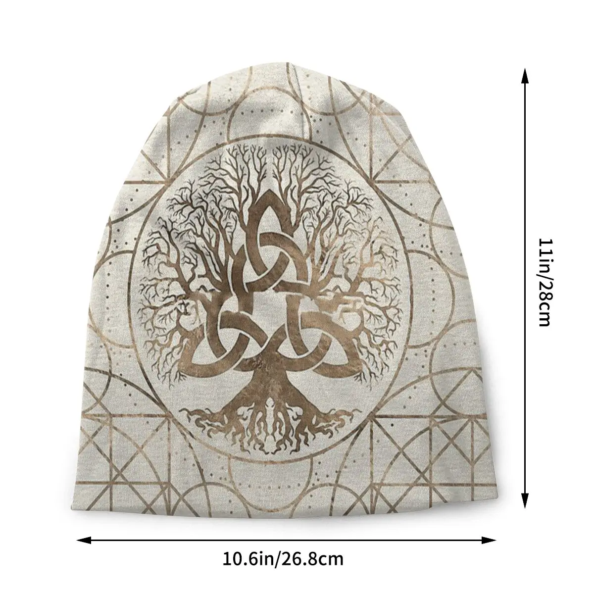 Tree Of Life -Yggdrasil With Triquetra Pastel Totem Tree Of Life Unisex Bonnet Winter Hiking Double Layer Thin Hat For Men Women