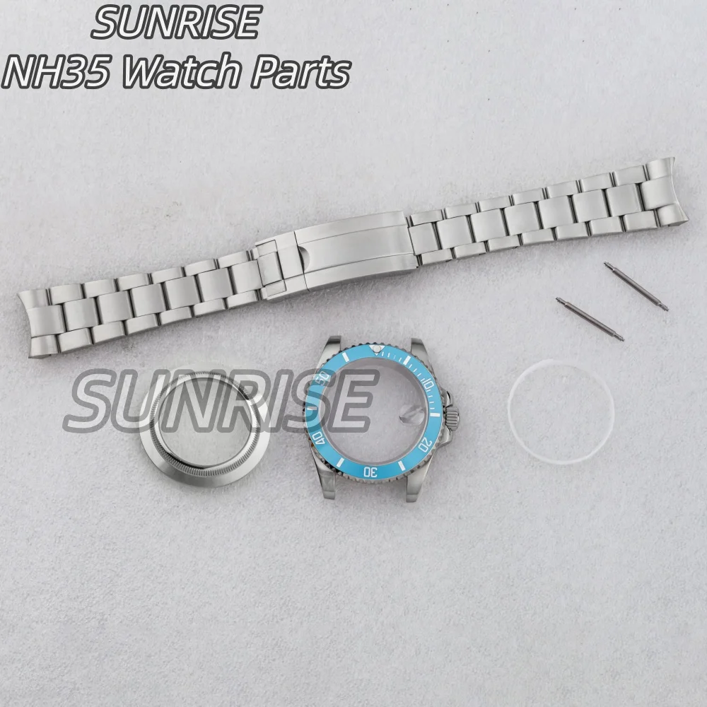 

40mm NH35 Watch Case Oyster Bracelet Stainless Steel Sapphire Glass for NH34 NH35 NH36 Movement 28.5mm Dial Submariner Case