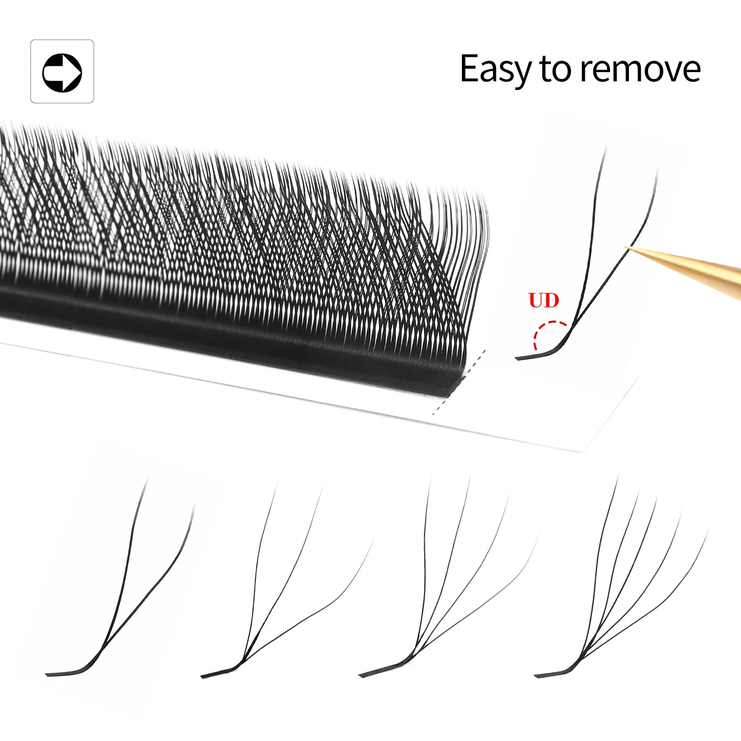 XIUSUZAKI UC/UD Curl YY 3D 4D 5D W Eyelash Extensions Mink Premade Volume Fans Individual 2D YY Lashes Extension False Lashes